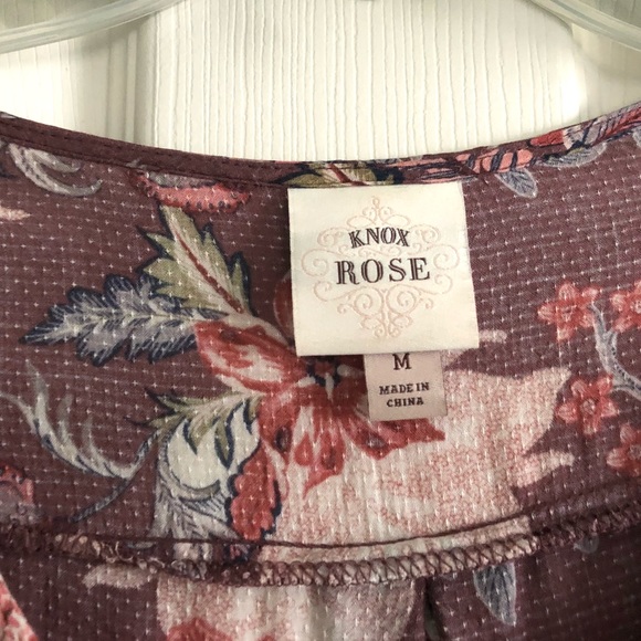 Mauve Purple Floral Long Sleeve Top - Picture 3 of 5